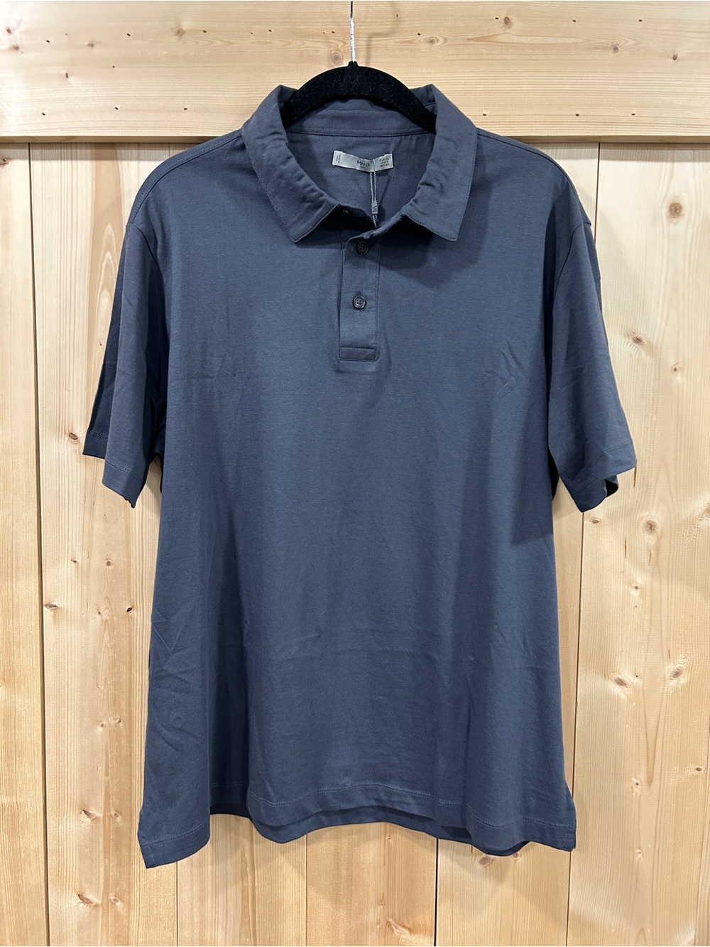 NWT Mng Man “Polo Catania” Charcoal Grey Knit Polo - Size XL (Fits like L)